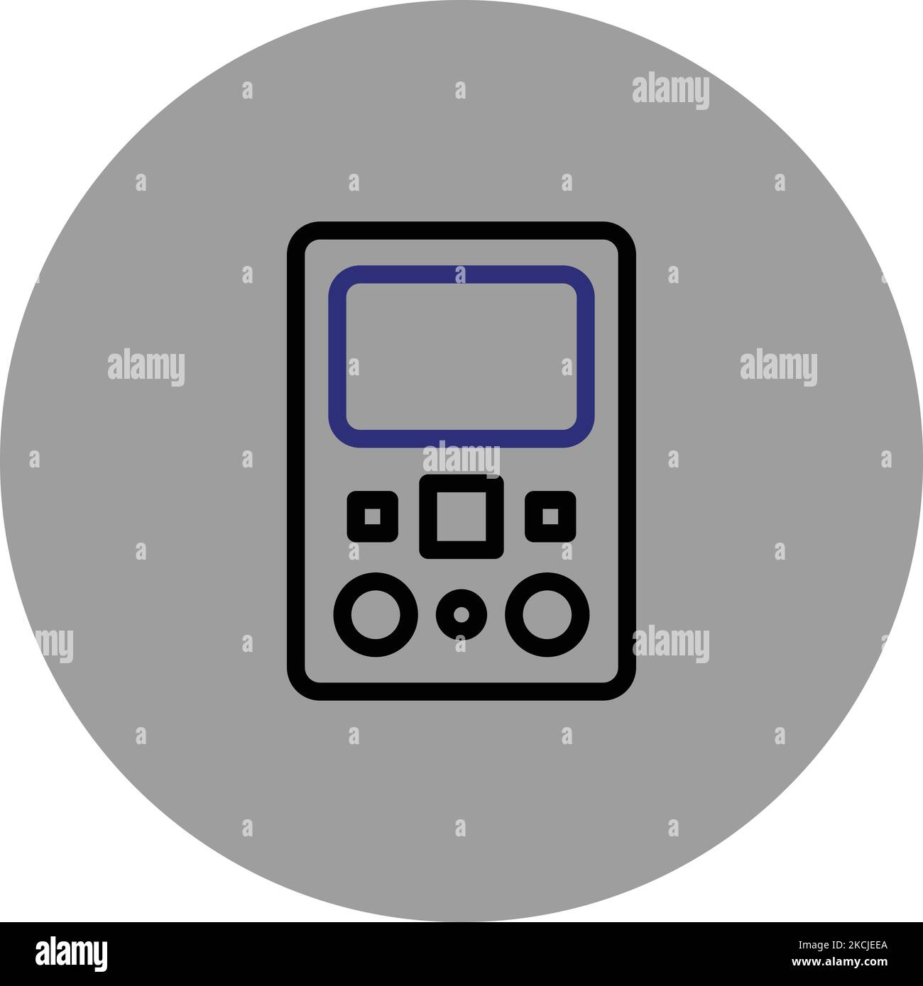 Icona calcolatrice icona nera e blu icona vettoriale sfondo grigio icona Android Imposta immagine vettoriale icona circolare icona Illustrator file EPS Illustrazione Illustrazione Vettoriale