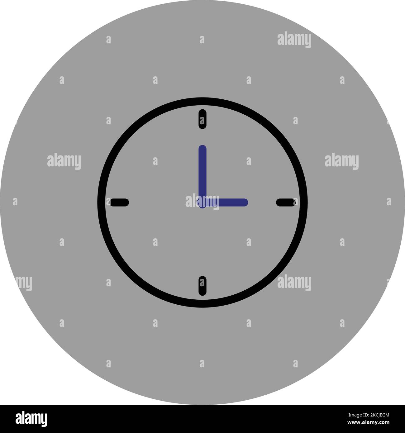 Icona dell'orologio icona nera e blu icona vettoriale icona grigia sfondo icona Android Imposta icona circolare immagine vettoriale file Illustrator file EPS Illustrazione Illustrazione Vettoriale