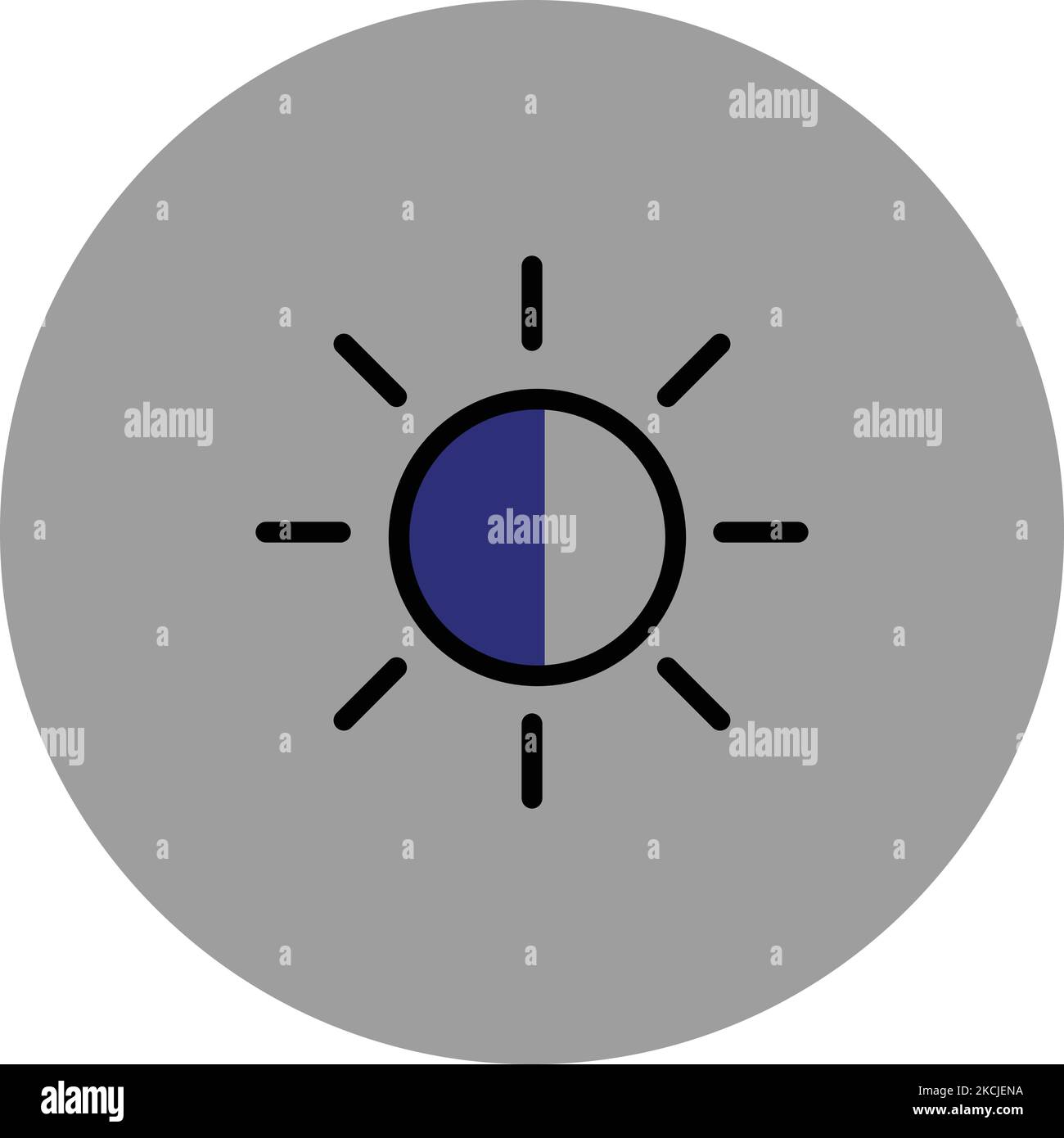 Icona luminosità icona Nero e blu icona vettoriale sfondo grigio icona Android immagine vettoriale icona circolare forma file Illustrator file EPS Illustrazione Illustrazione Vettoriale