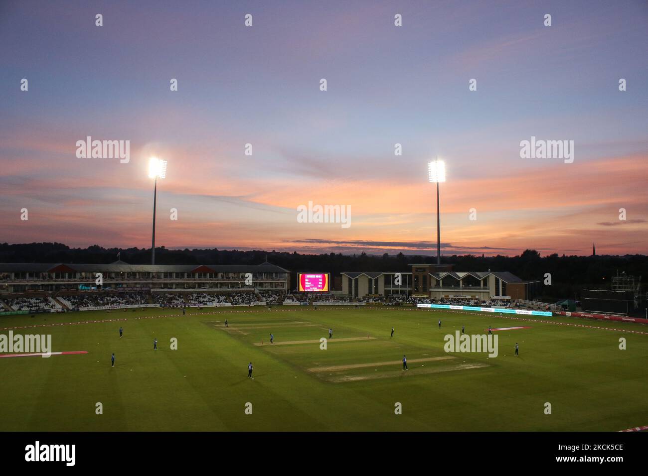 Vista generale durante la partita di Blast Vitality T20 tra lo Yorkshire County Cricket Club e il Sussex County Cricket Club a Emirates Riverside, Chester le Street martedì 24th agosto 2021. (Foto di will Matthews/MI News/NurPhoto) Foto Stock