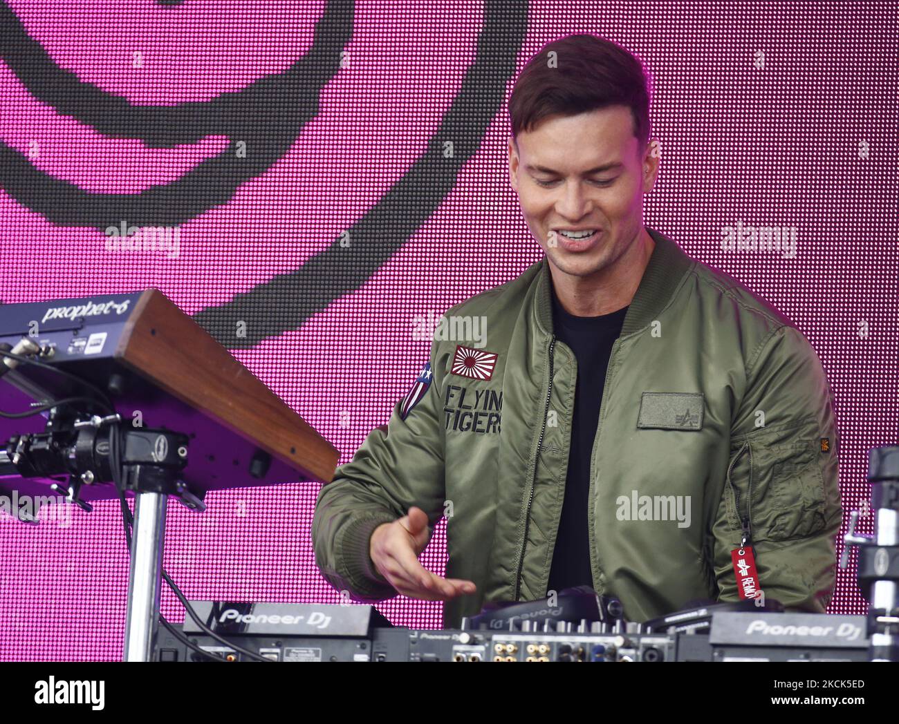 DJ Joel Corry durante la finale di Hundred Women tra Southern Brave Women e Oval Invincibles Women al Lord's Stadium , Londra, Regno Unito il 21st agosto 2021 (Photo by Action Foto Sport/NurPhoto) Foto Stock