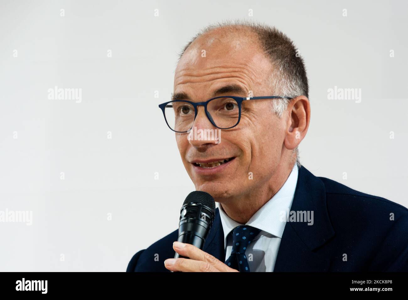 L'ex primo ministro italiano Enrico letta partecipa al meeting estivo annuale del Medef 'la Ref 2021' sul circuito Longchamp di Parigi – 26 agosto 2021, Parigi (Foto di Daniel Pier/NurPhoto) Foto Stock