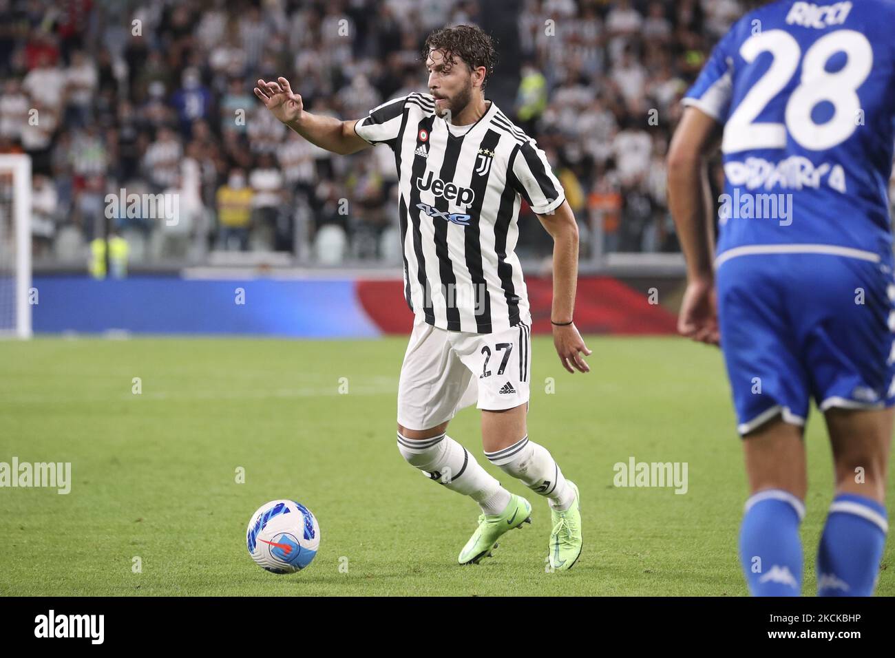 Manuel Locatelli della Juventus in azione durante la Serie A match tra Juventus e Empoli FC allo Stadio Allianz il 28 agosto 2021 a Torino. (Foto di Giuseppe Cottini/NurPhoto) Foto Stock