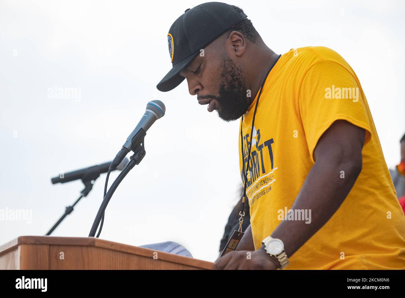 Lee Merritt durante un rally a Washington DC, Stati Uniti , il 6 settembre 2021. (Foto di Zach Roberts/NurPhoto) Foto Stock