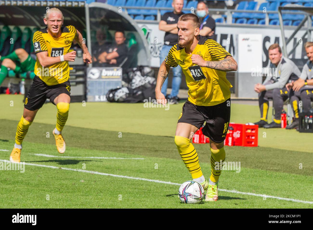 OLE Pohlmann di Borussia Dortmund II controlla la palla durante gli anni '3. Liga match tra TSV Havelse e Borussia Dortmund II all'HDI-Arena il 05 settembre 2021 ad Hannover, Germania. (Foto di Peter Niedung/NurPhoto) Foto Stock