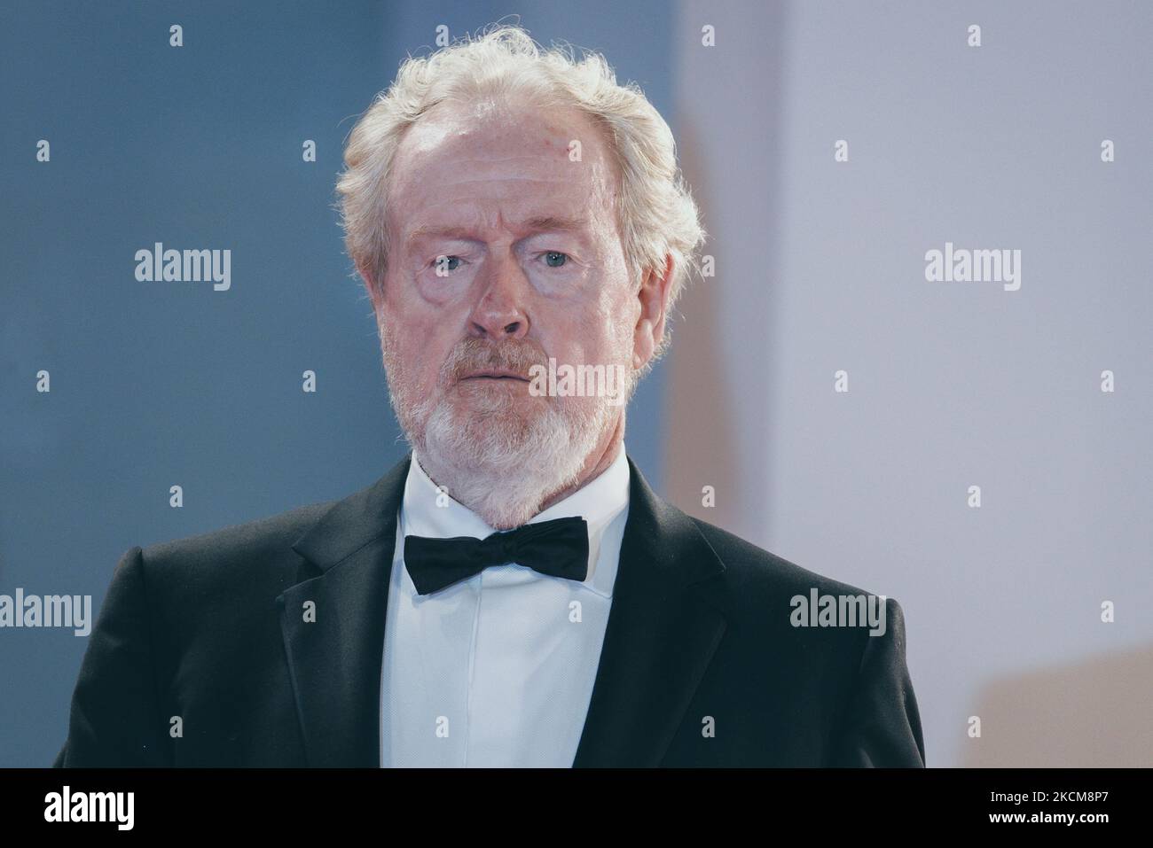 Il regista Ridley Scott partecipa al tappeto rosso del film "The Last Duel" durante il 78th° Festival Internazionale del Cinema di Venezia, il 10 settembre 2021 a Venezia (Foto di Luca Carlino/NurPhoto) Foto Stock