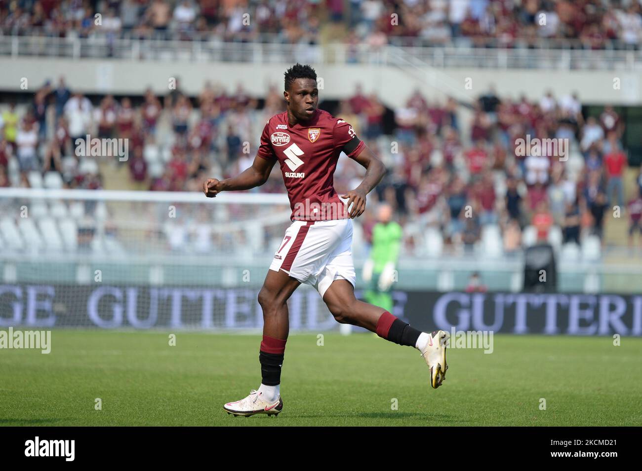 Wilfred Singo di Torino FC durante la Serie A match tra Torino FC e US Salernitana allo Stadio Olimpico Grande Torino, a Torino il 12 settembre 2021 (Photo by Alberto Gandolfo/NurPhoto) Foto Stock