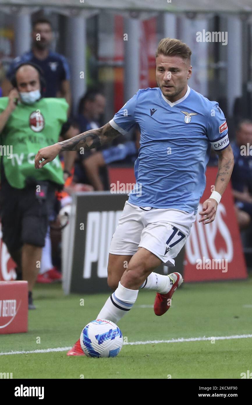 Ciro immobile della SS Lazio in azione durante la Serie A match tra AC Milan e SS Lazio allo Stadio Giuseppe Meazza il 12 settembre 2021 a Milano. (Foto di Giuseppe Cottini/NurPhoto) Foto Stock