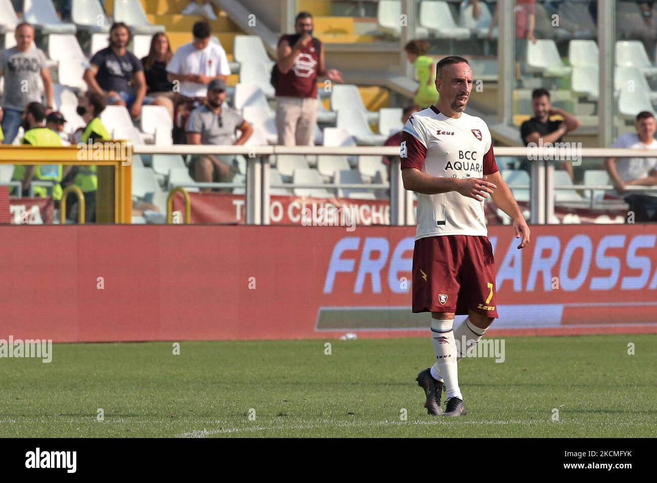 Frank Ribery (US Salernitana) durante la serie di calcio italiana A match Torino FC vs US Salernitana il 12 settembre 2021 all'Olimpico Grande Torino di Torino (Photo by Claudio Benedetto/LiveMedia/NurPhoto) Foto Stock