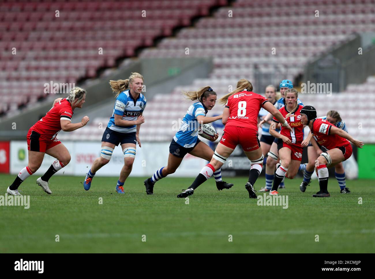 Jess Dadds di DMP Durham Sharks durante la partita FEMMINILE ALLIANZ PREMIER 15S tra DMP Durham Sharks e Saracens alla Northern Echo Arena di Darlington sabato 11th settembre 2021. (Foto di Chris Booth/MI News/NurPhoto) Foto Stock