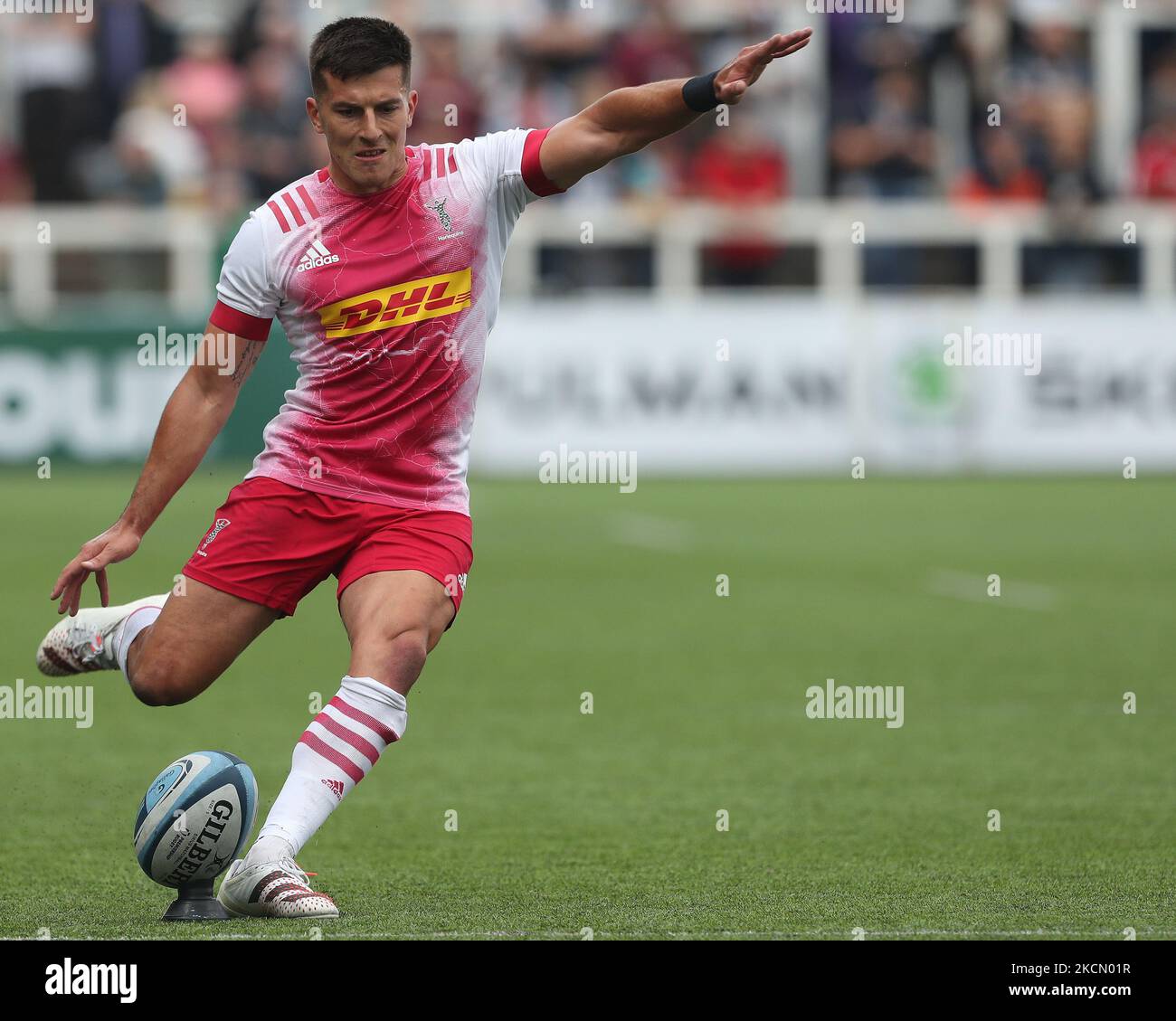 Tommy Allanduring di Harlequins la partita della Gallagher Premiership tra i Falcons di Newcastle e gli Harlequins a Kingston Park, Newcastle, domenica 19th settembre 2021. (Foto di Mark Fletcher/MI News/NurPhoto) Foto Stock