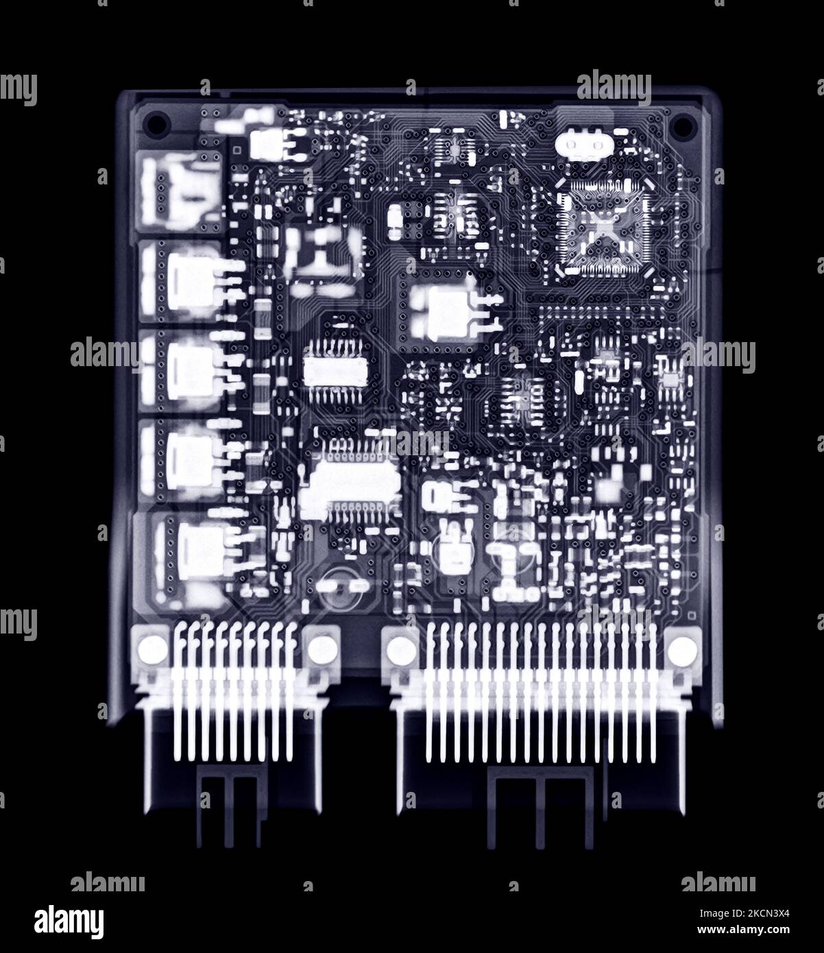 Immagine radiografica dell'unità di controllo motore o dell'ECU in moto o Bigbike. Foto Stock