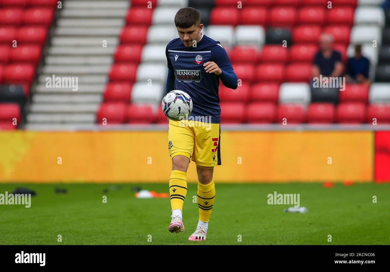 Declan John di Bolton Wanderer durante la partita della Sky Bet League 1 tra Sunderland e Bolton Wanderers allo Stadio di luce, Sunderland sabato 25th settembre 2021. (Foto di Michael driver/MI News/NurPhoto) Foto Stock