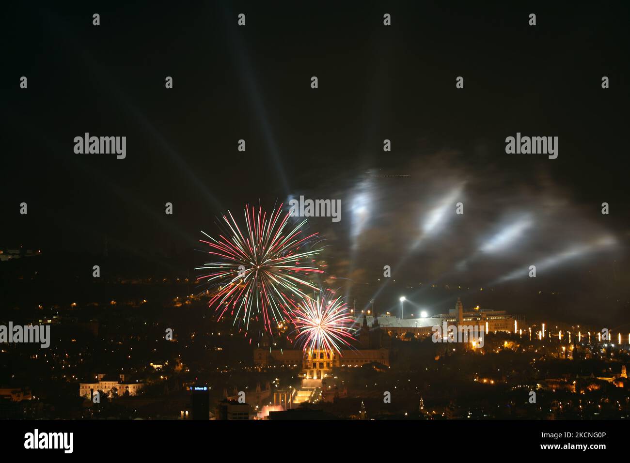 Pirommusical pone fine alla festa della merce, on26th settembre 2021, a Barcellona, Spagna. -- (Foto di Urbanandsport/NurPhoto) Foto Stock