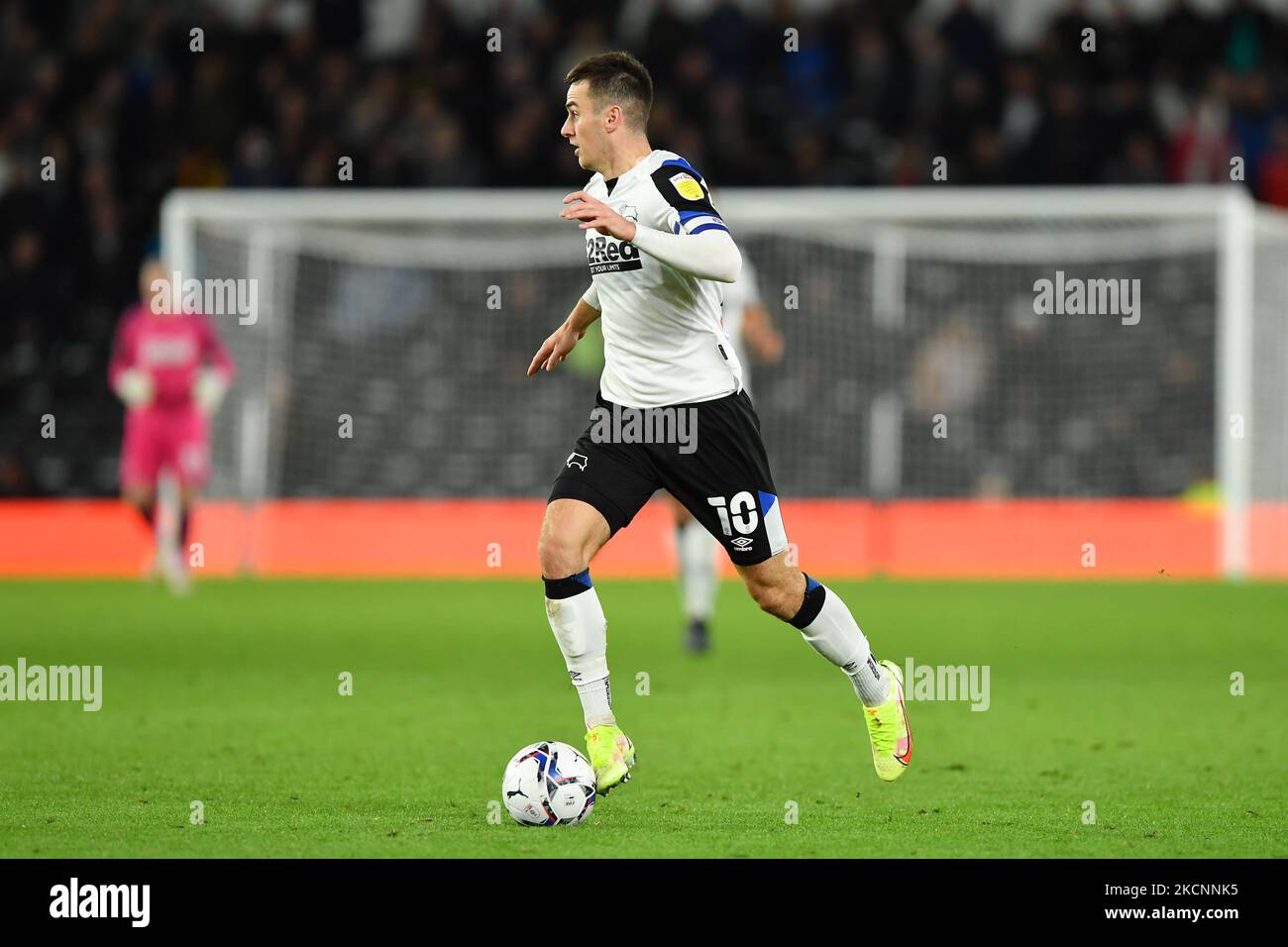 Tom Lawrence di Derby County durante la partita Sky Bet Championship tra Derby County e Reading al Pride Park, Derby, mercoledì 29th settembre 2021. (Foto di Jon Hobley/MI News/NurPhoto) Foto Stock