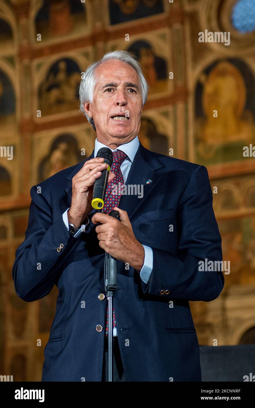 Giovanni Malago (Presidente del Comitato Olimpico Nazionale Italiano) durante la cerimonia di premiazione dell'eccellenza sportiva veneta durante la notizia Giovanni Malago a Padova il 29 settembre 2021 al Palazzo della ragione di Padova (Foto di Alessio Marini/LiveMedia/NurPhoto) Foto Stock