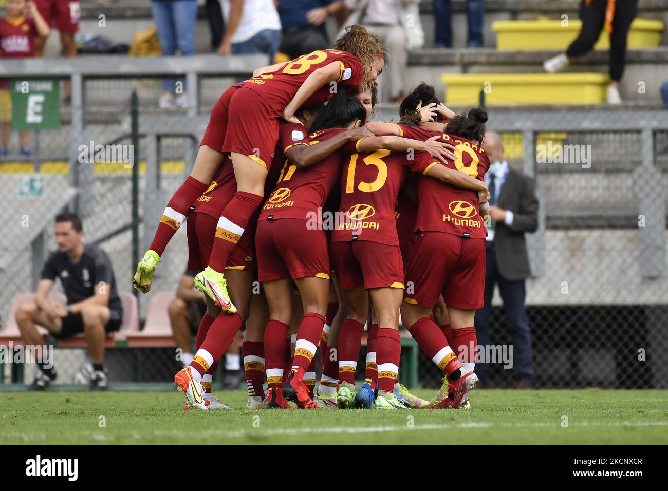 Lucia Guglielmo di AS Roma Donne in azione durante la Serie delle Donne Una partita tra AS Roma e Juventus allo Stadio tre Fontane il 02 ottobre 2021 a Roma. (Foto di Domenico Cippitelli/LiveMedia/NurPhoto) Foto Stock