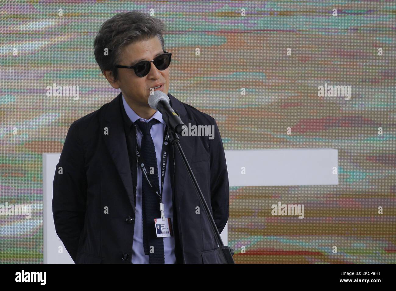 L'attore Kwon Hae Hyo discorso durante il Busan International Film Festival 26th Open Talk About in Front of You're Face Open Talk evento a BIFF Square a Busan, Corea del Sud. (Foto di Seung-il Ryu/NurPhoto) Foto Stock