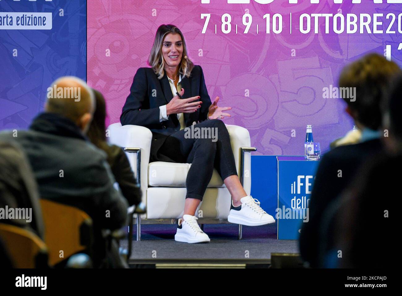 Francesca Piccinini in occasione del Festival dello Sport 2021 - sabato 09 ottobre 2021 a Trento (Foto di Ettore Griffoni/LiveMedia/NurPhoto) Foto Stock