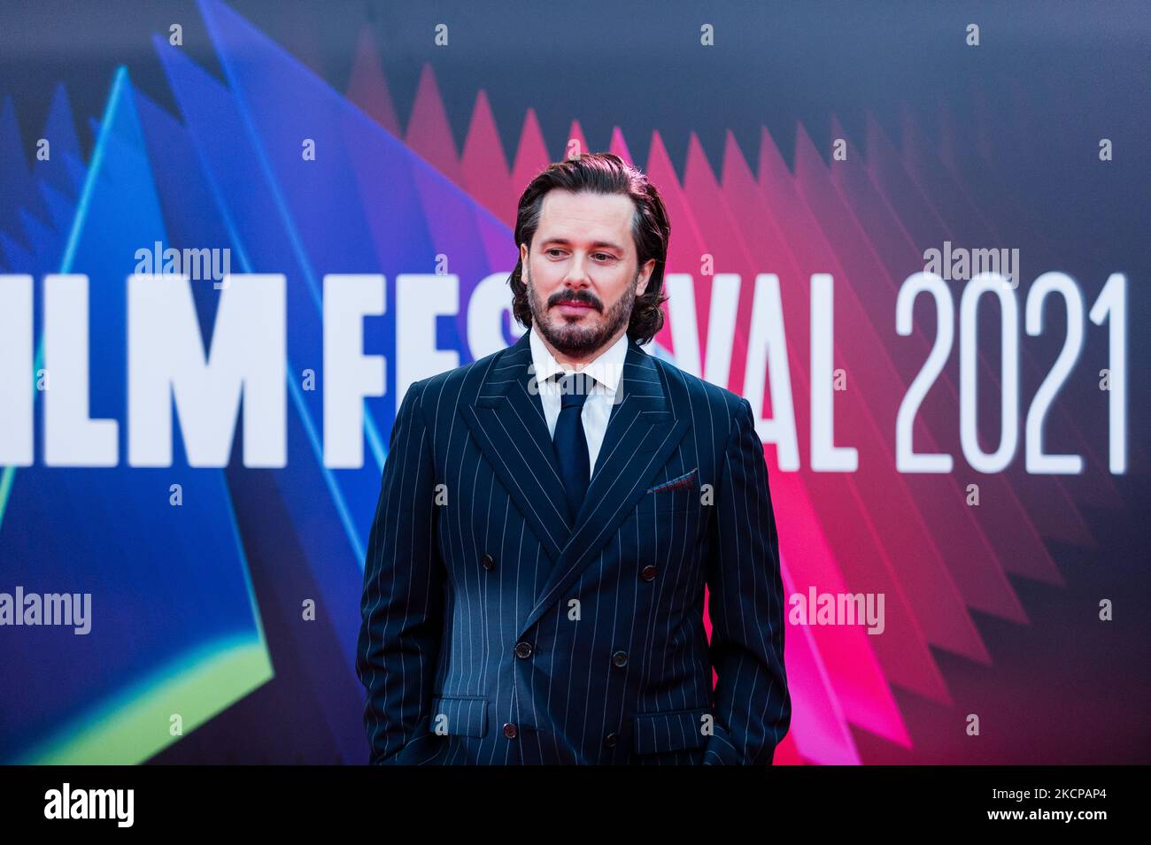 Edgar Wright partecipa alla prima edizione britannica di 'Last Night in Soho' durante il London Film Festival 65th al Royal Festival Hall di Londra, Gran Bretagna, il 9 ottobre 2021. (Foto di Maciek Musialek/NurPhoto) Foto Stock