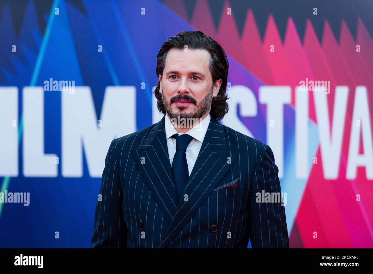 Edgar Wright partecipa alla prima edizione britannica di 'Last Night in Soho' durante il London Film Festival 65th al Royal Festival Hall di Londra, Gran Bretagna, il 9 ottobre 2021. (Foto di Maciek Musialek/NurPhoto) Foto Stock