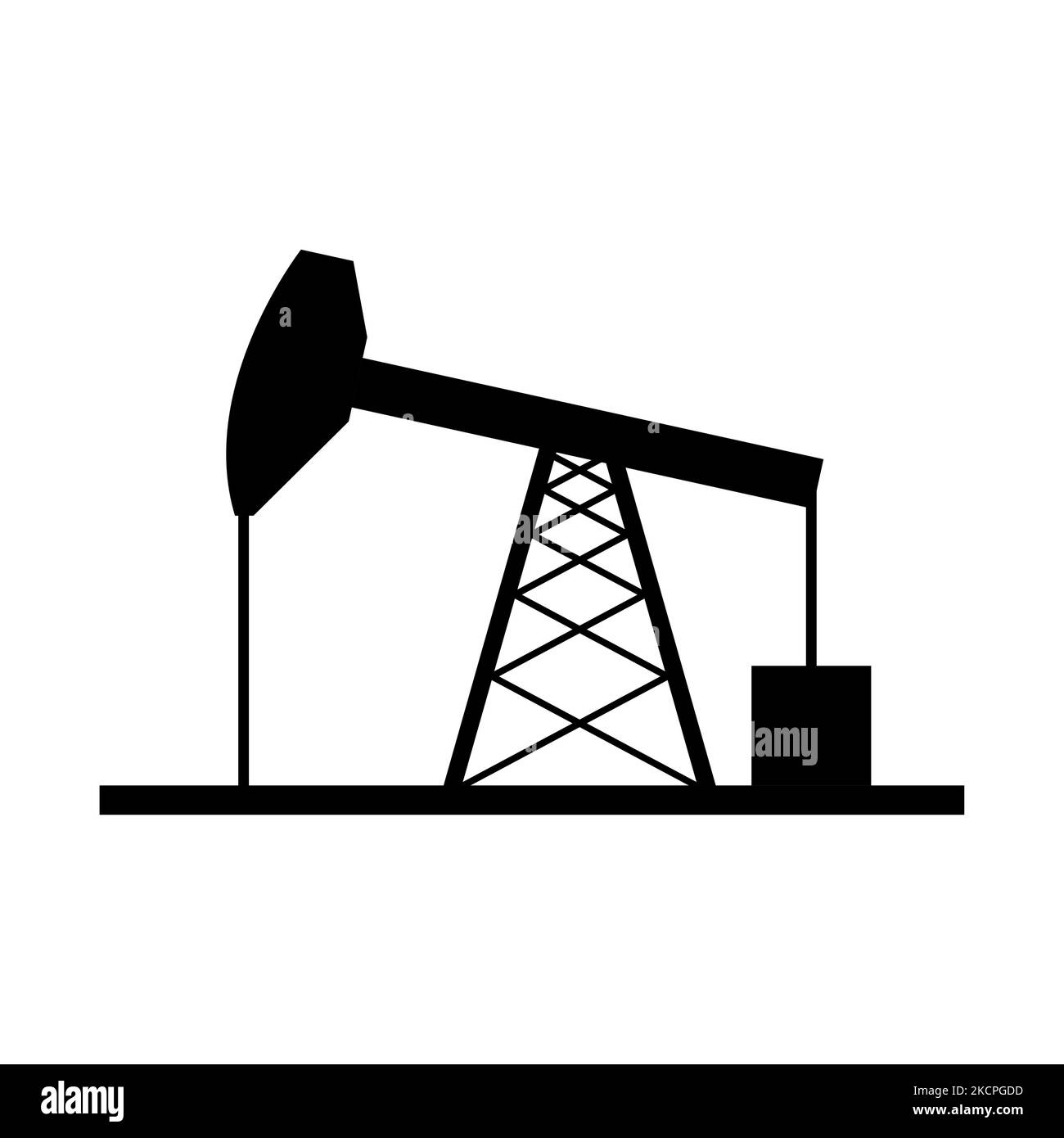 Icona grafica piatta della piattaforma petrolifera, cartello gas della torre della piattaforma del combustibile, illustrazione vettoriale . Illustrazione Vettoriale