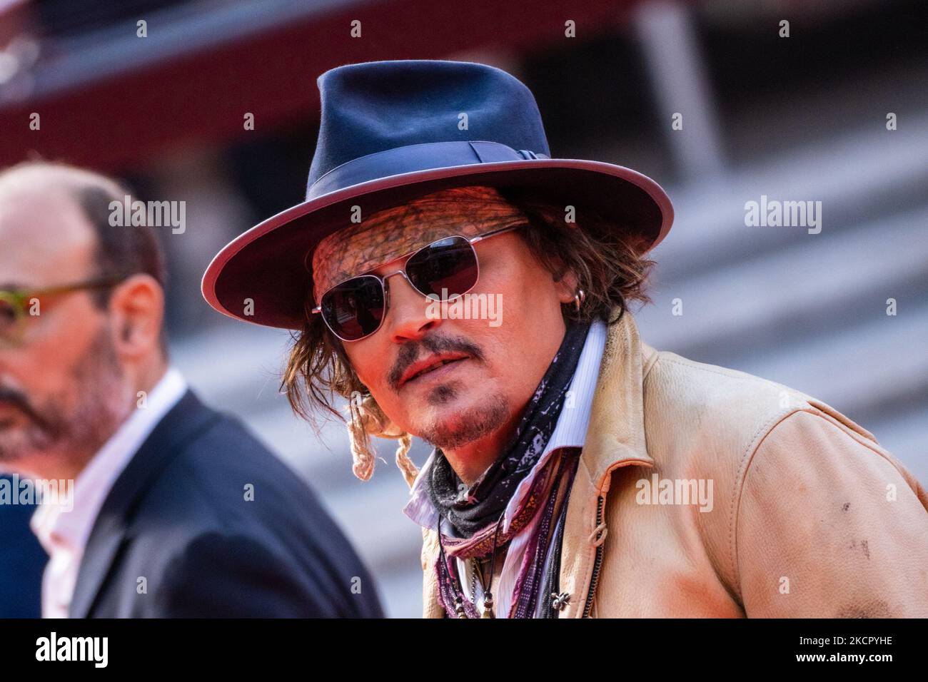 Johnny Depp partecipa al tappeto rosso del film 'Puffins' durante la 19th Alice nella Città 2021 all'Auditorium Parco della Musica il 17 ottobre 2021 a Roma. (Foto di Mauro Fagiani/NurPhoto) Foto Stock