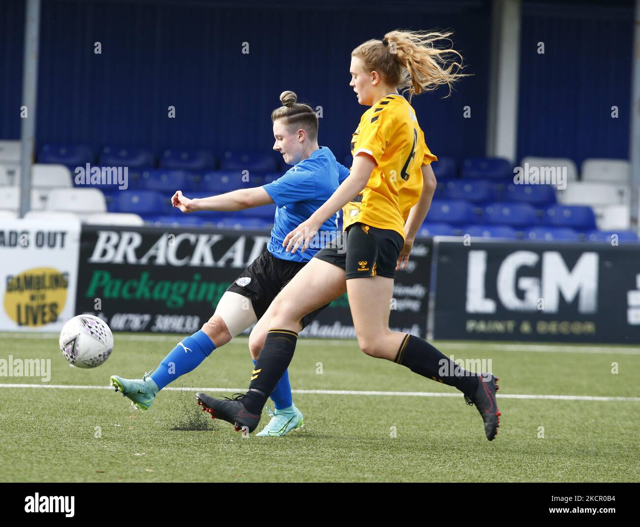 George Horton di Billericay Town Ladies durante la fa Women's National League Division One South East tra Billericay Town e Cambridge United a New Lodge Stadium , Billericay, Regno Unito il 17th ottobre 2021 (Photo by Action Foto Sport/NurPhoto) Foto Stock