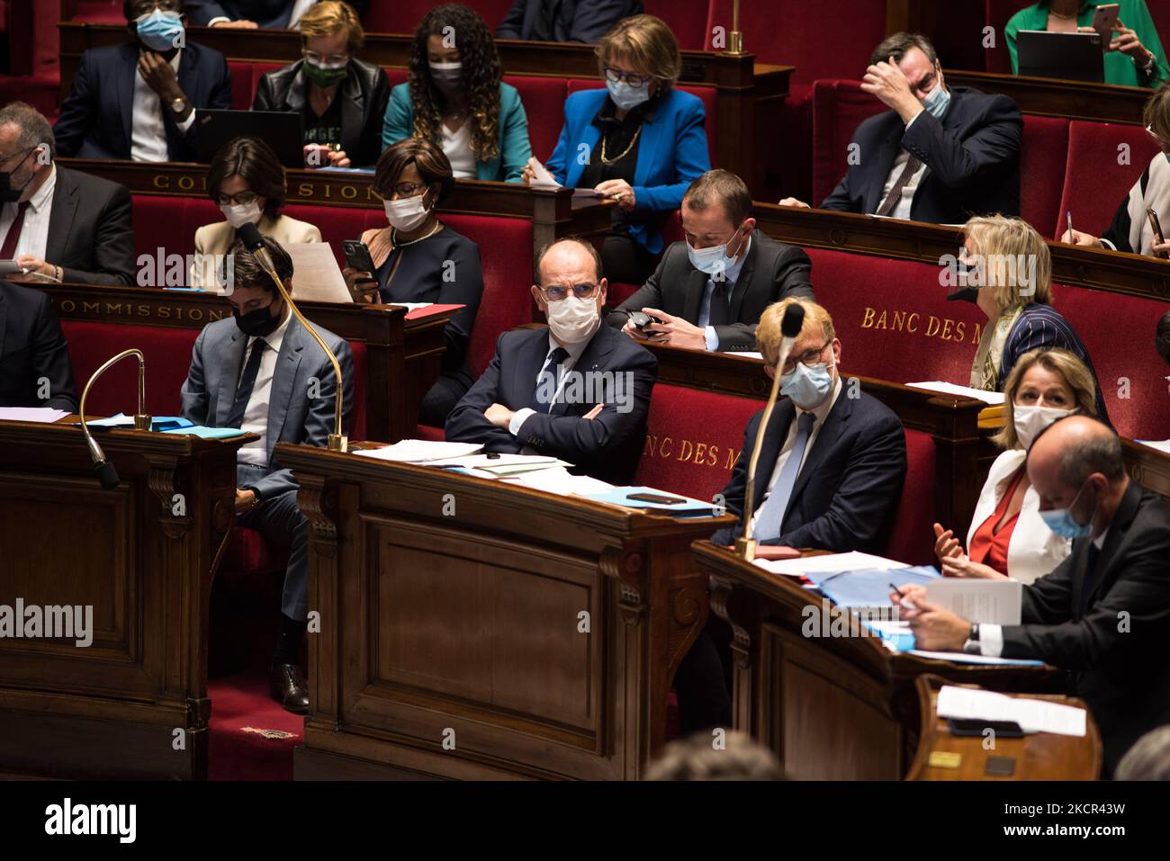 Sessione di interrogazioni al governo presso l'Assemblea Nazionale, a Parigi, il 19 ottobre 2021. (Foto di Andrea Savorani Neri/NurPhoto) Foto Stock