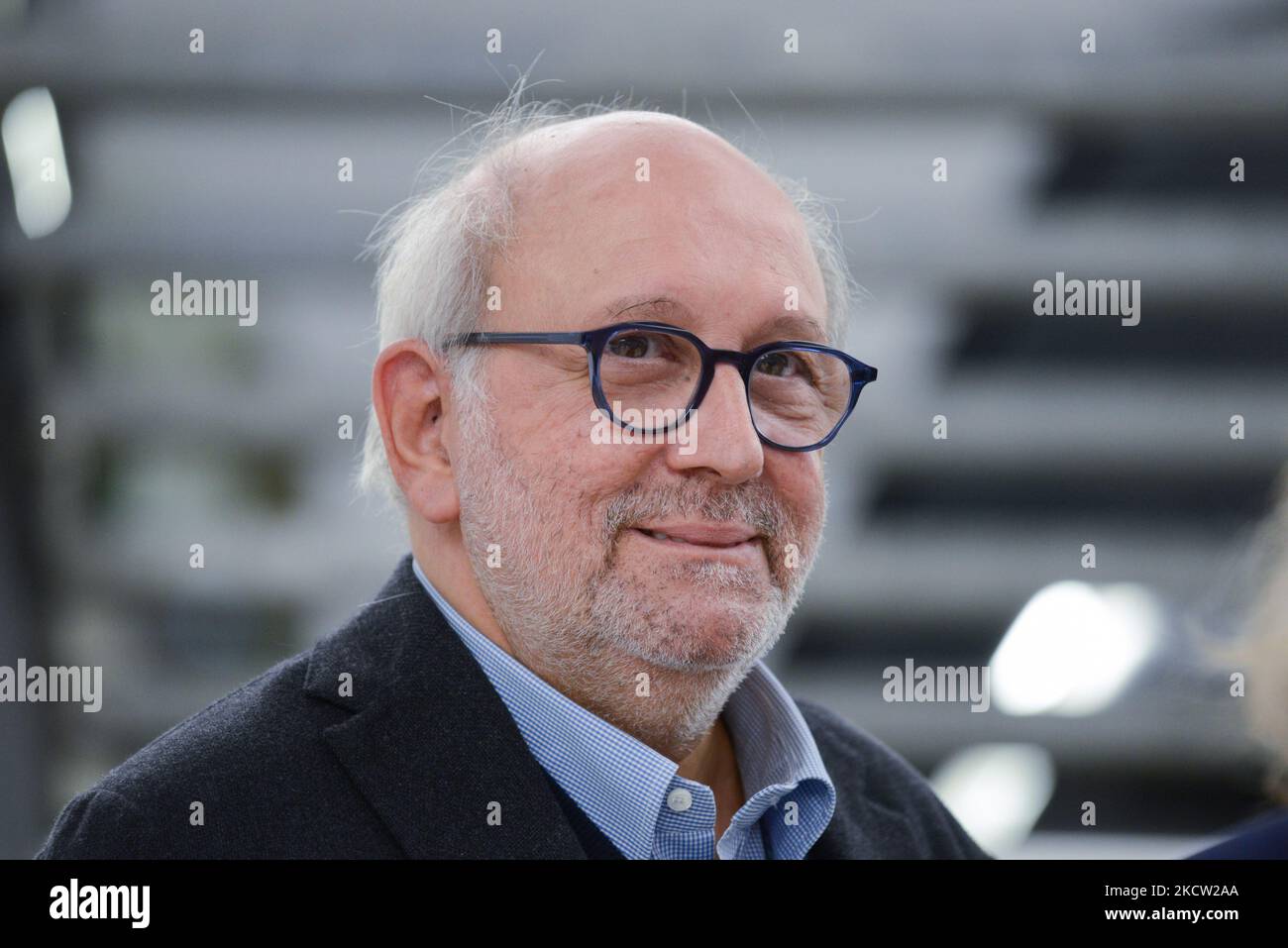 Pierluigi 'Pigi' Battista, giornalista e scrittore durante la notizia Presentazione del libro &#34;la casa di Roma&#34; di Pierluigi &#34;Pigi&#34; Battista il 16 novembre 2021 al museo MAXXI di Roma (Foto di Gloria Imbrorno/LiveMedia/NurPhoto) Foto Stock