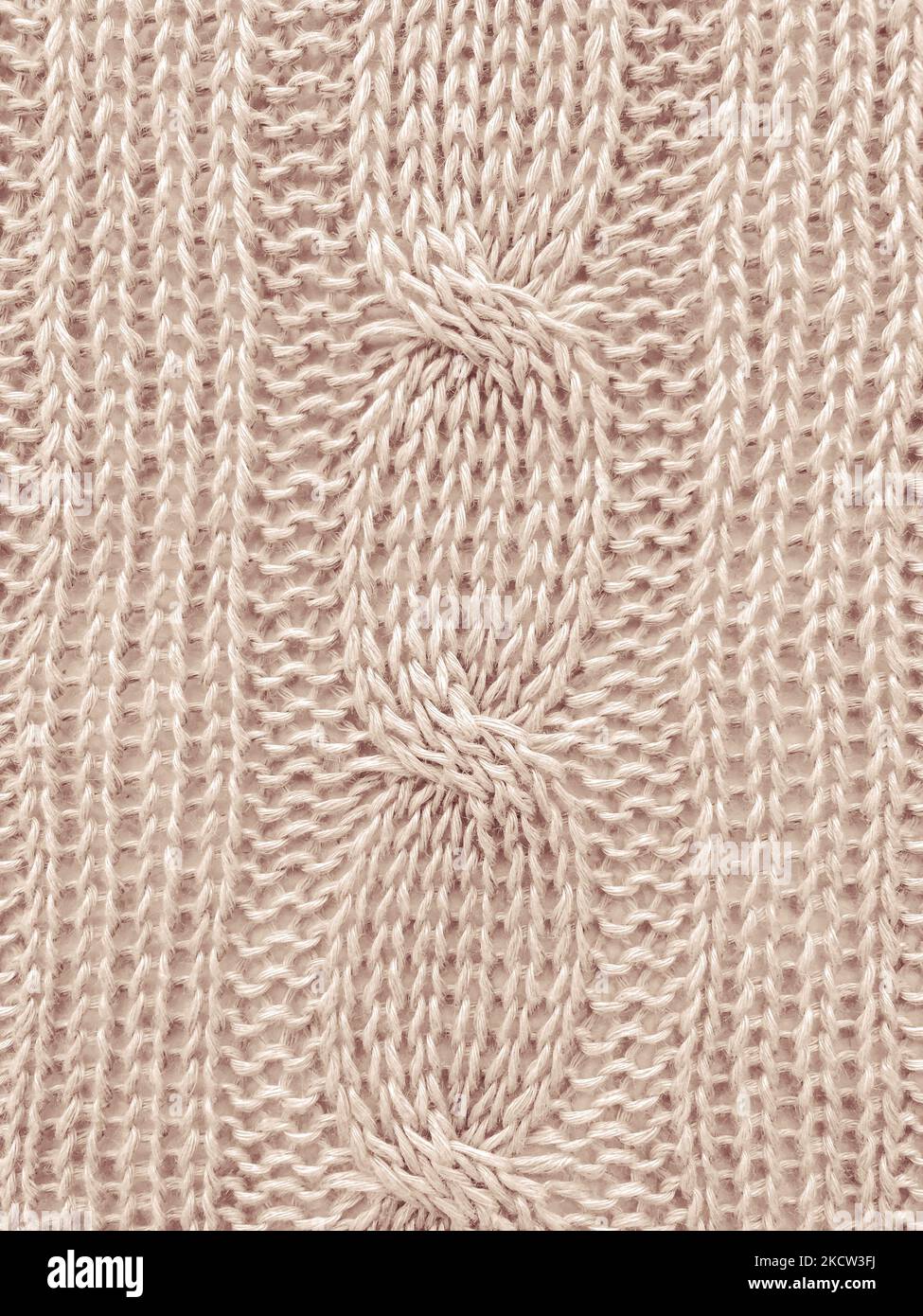 Tessitura a maglia fatta a mano con fili a trama macro. Foto Stock