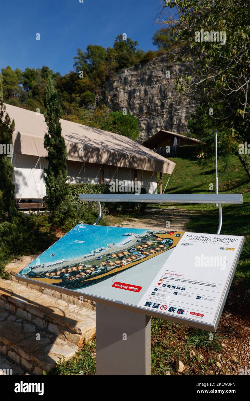 Villaggio glamping a Lanterna, Istria, Croazia, Europa Foto stock - Alamy