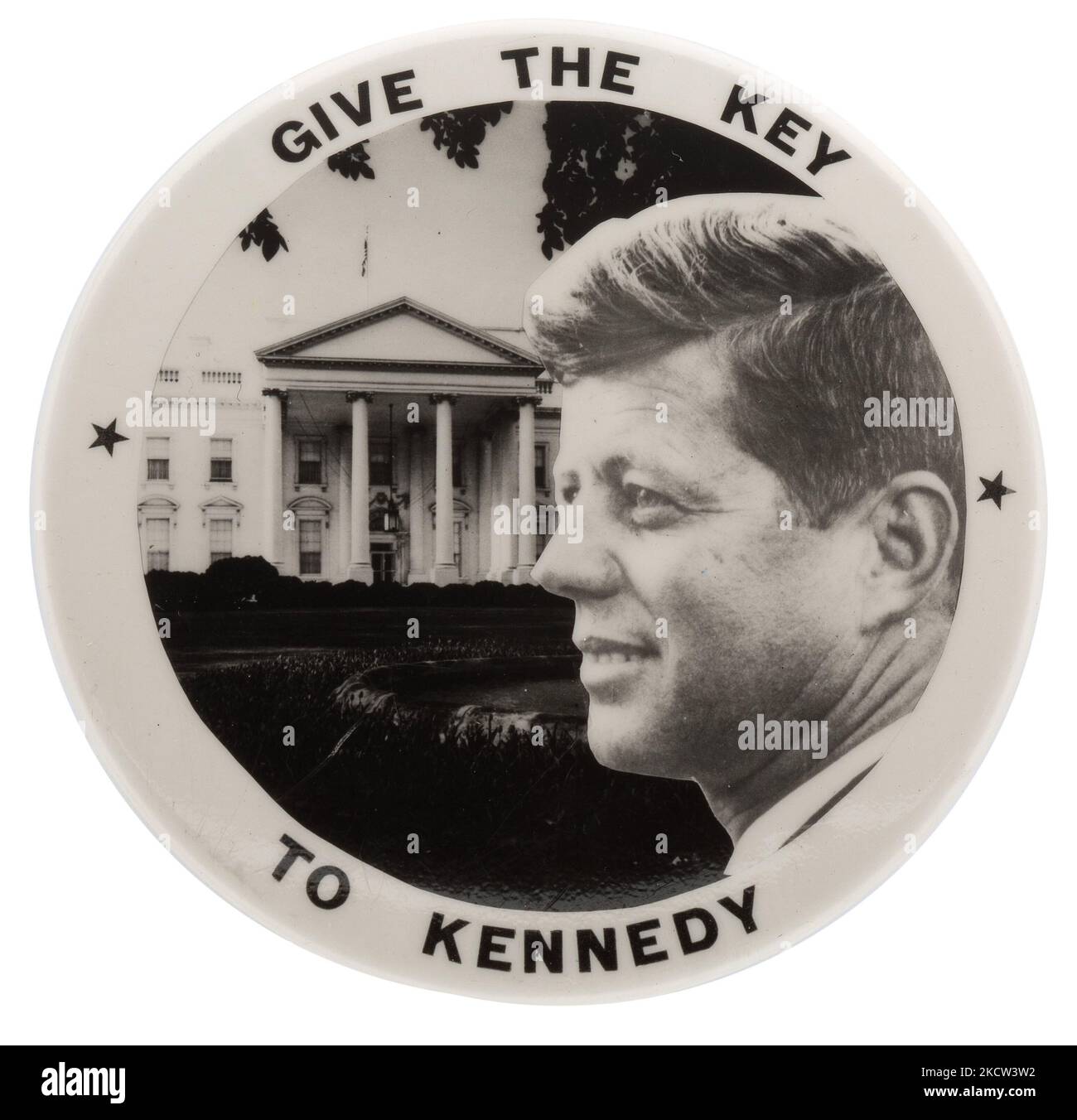 JFK - John F. Kennedy - pulsante di elezione 'dare la chiave a Kennedy' 1960 Foto Stock