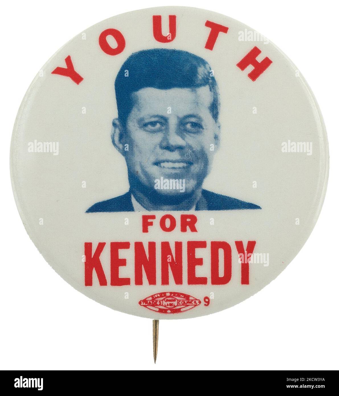 Gioventù per Kennedy - John F. Kennedy - grafico giovani elettori Button Foto Stock
