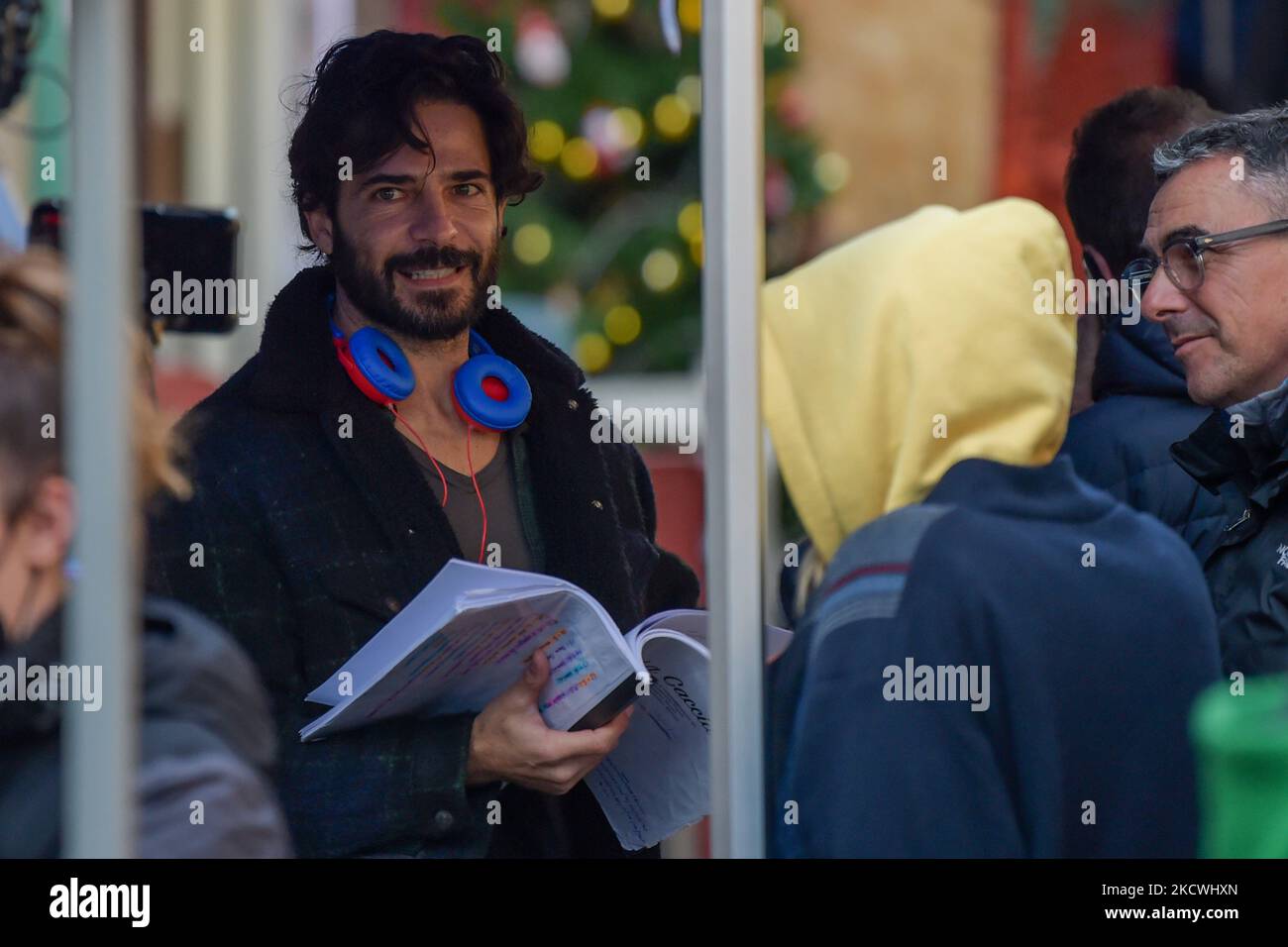 Marco Bocci, Laura Chiatti durante le riprese del film 'la Caccia', a Rieti, il 23 novembre 2021. (Foto di Riccardo Fabi/NurPhoto) Foto Stock