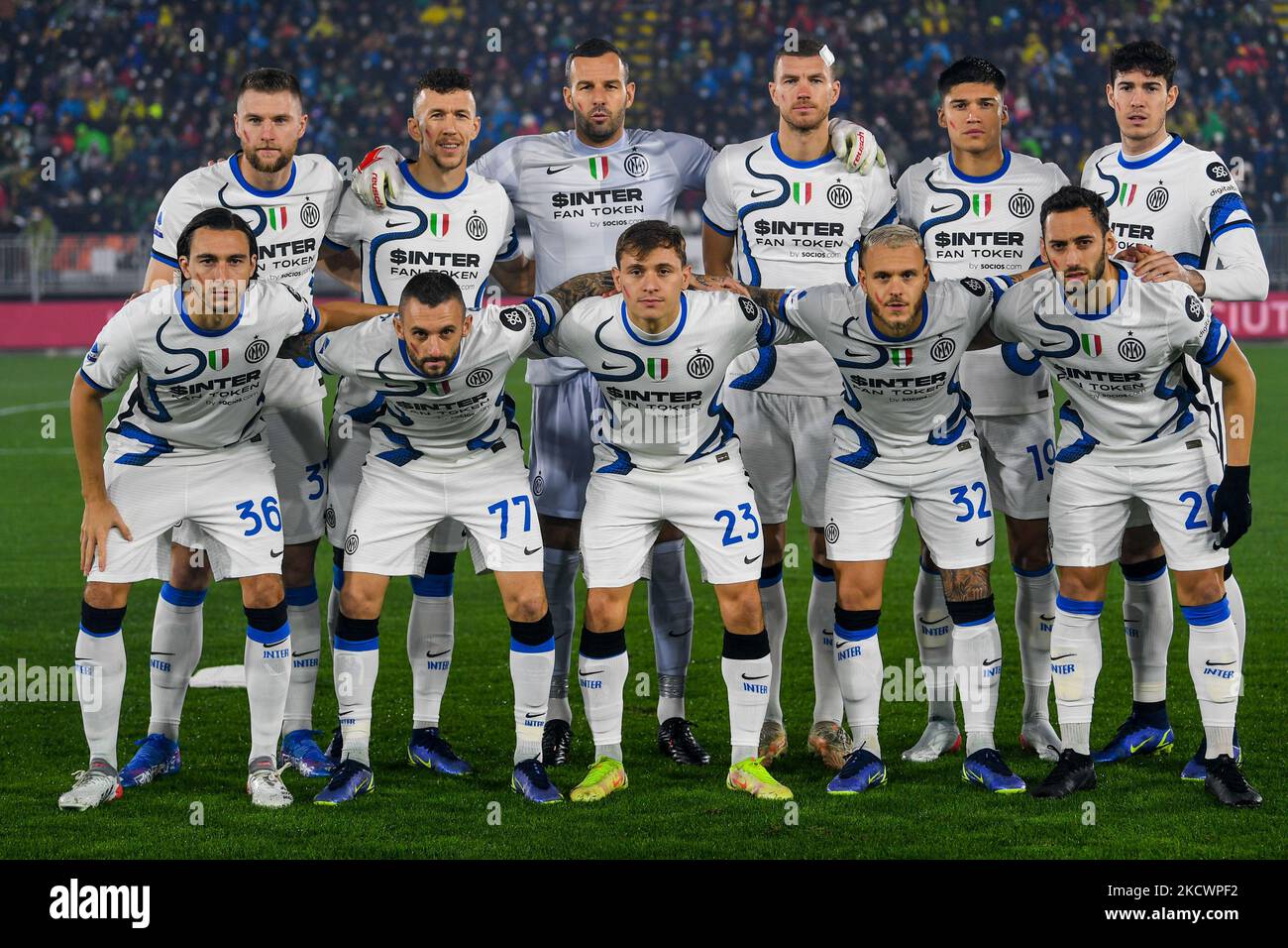 Formazione Inter FC durante la serie di calcio italiana A match Venezia FC  vs Inter - FC Internazionale il 27 novembre 2021 allo stadio Pier Luigi  Penzo di Venezia (Photo by Alessio