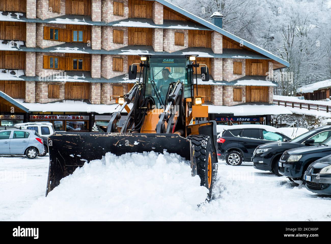 Neve a Terminillo, Rieti, Italia, il 29 novembre 2021. (Foto di Riccardo Fabi/NurPhoto) Foto Stock