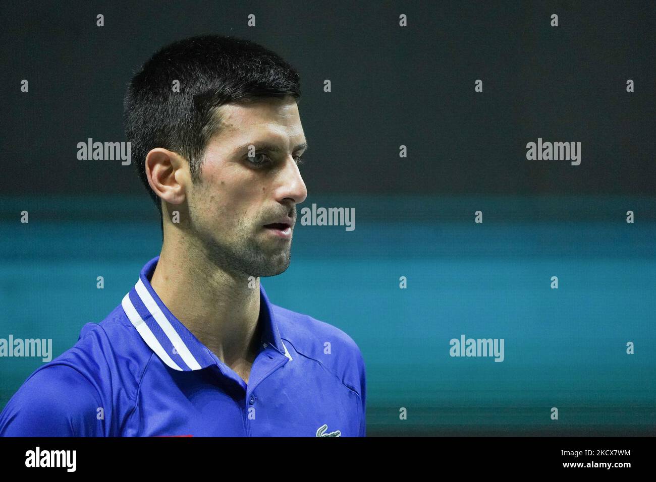 Novak Djokovic - Croazia - finali Coppa Davis 2021 - Semifinale 1 (Foto di Oscar Gonzalez/NurPhoto) Foto Stock