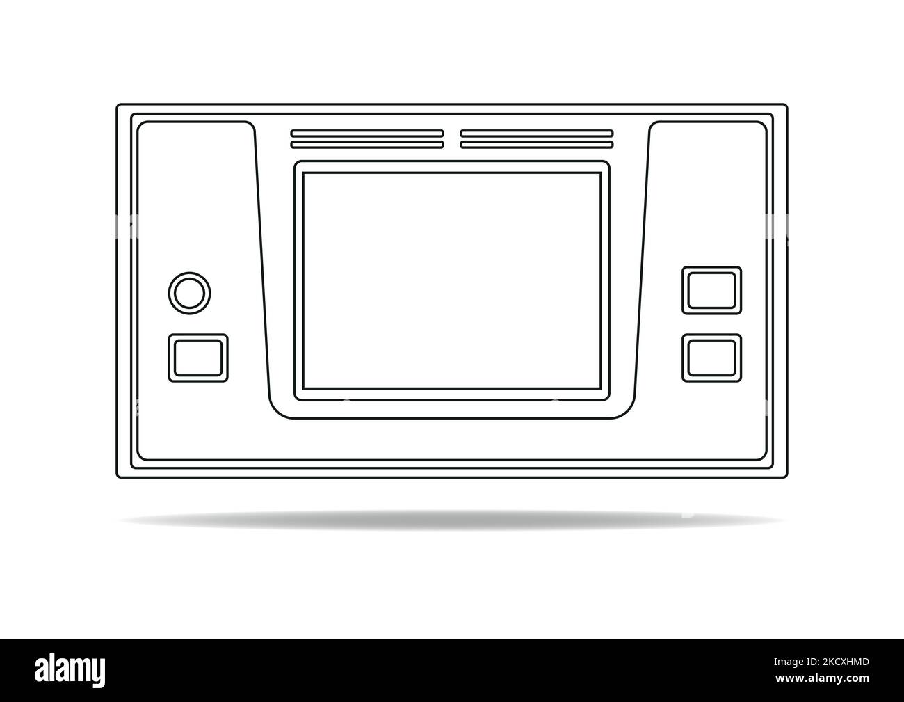 Un vecchio videogioco degli anni '80s in bianco e nero Illustrazione Vettoriale