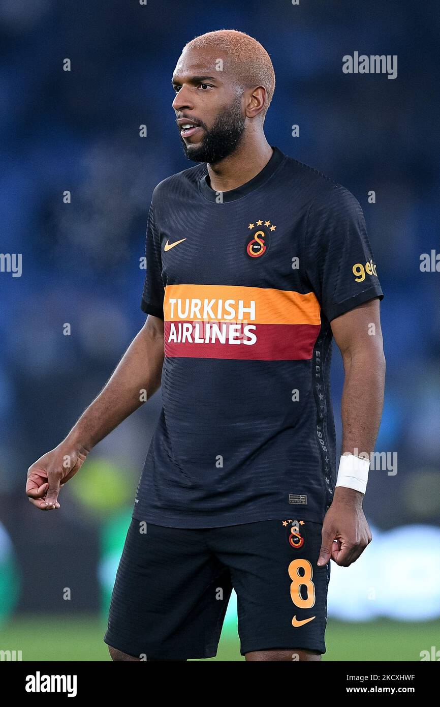 Ryan Babel di Galatasaray durante la partita della UEFA Europa League tra SS Lazio e Galatasaray allo Stadio Olimpico, Roma, Italia il 9 dicembre 2021. (Foto di Giuseppe Maffia/NurPhoto) Foto Stock