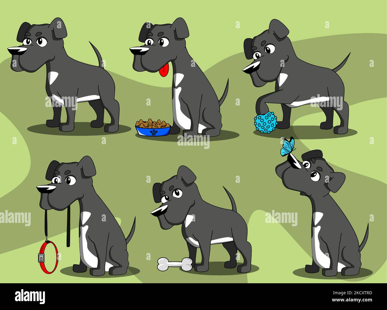 labrador coraggioso e calmo in stile fumetto vettore d'arte Illustrazione Vettoriale