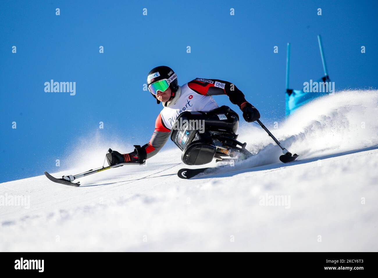 Jesper Pedersen (NOR) durante la Coppa del mondo di sci alpino di Saint Moritz 2022, a Saint Moritz, in Francia, il 19 dicembre 2021. (Foto di Mauro Ujetto/NurPhoto) Foto Stock