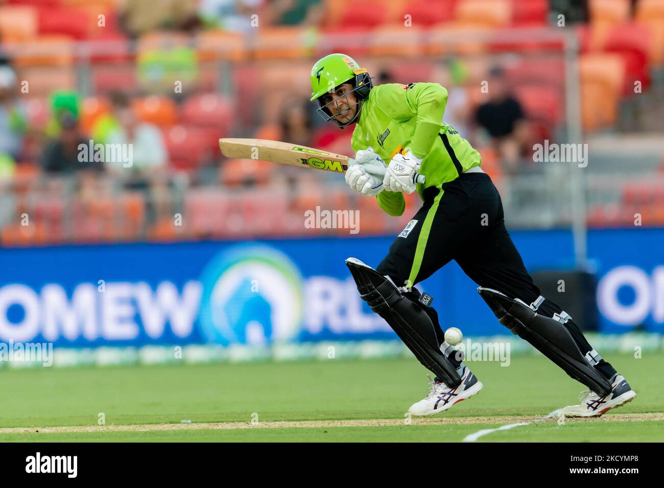 Jason Sangha di Thunder si mazze durante la partita tra Sydney Thunder e Adelaide Strikers al Sydney Showground Stadium, il 02 gennaio 2022, a Sydney, Australia.( Foto di Izhar Khan /NurPhoto) Foto Stock