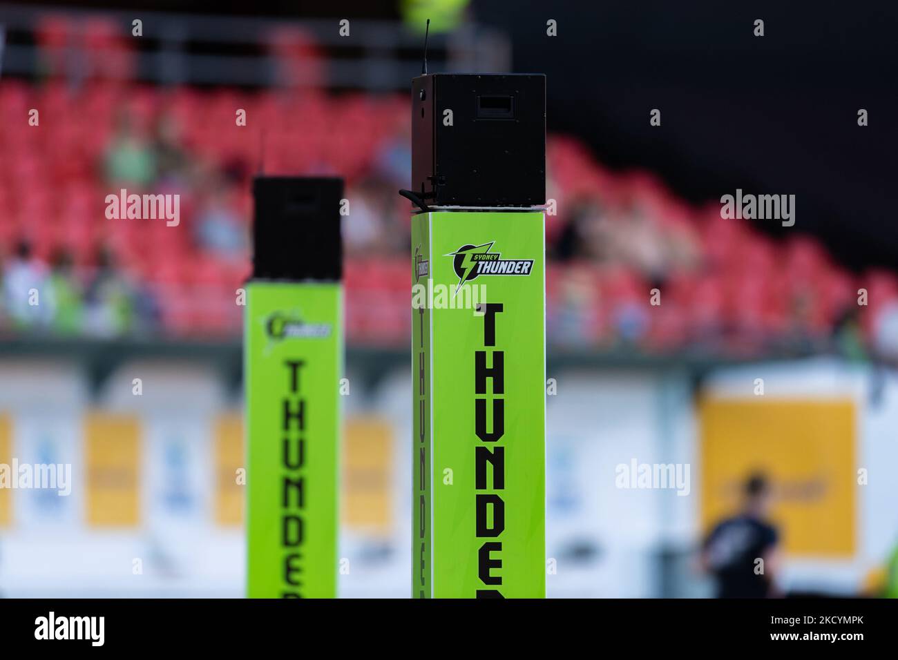 Vista generale di un logo della squadra di Sydney Thunder durante la partita tra Sydney Thunder e Adelaide Strikers al Sydney Showground Stadium, il 02 gennaio 2022, a Sydney, Australia.(Foto di Izhar Khan /NurPhoto) Foto Stock
