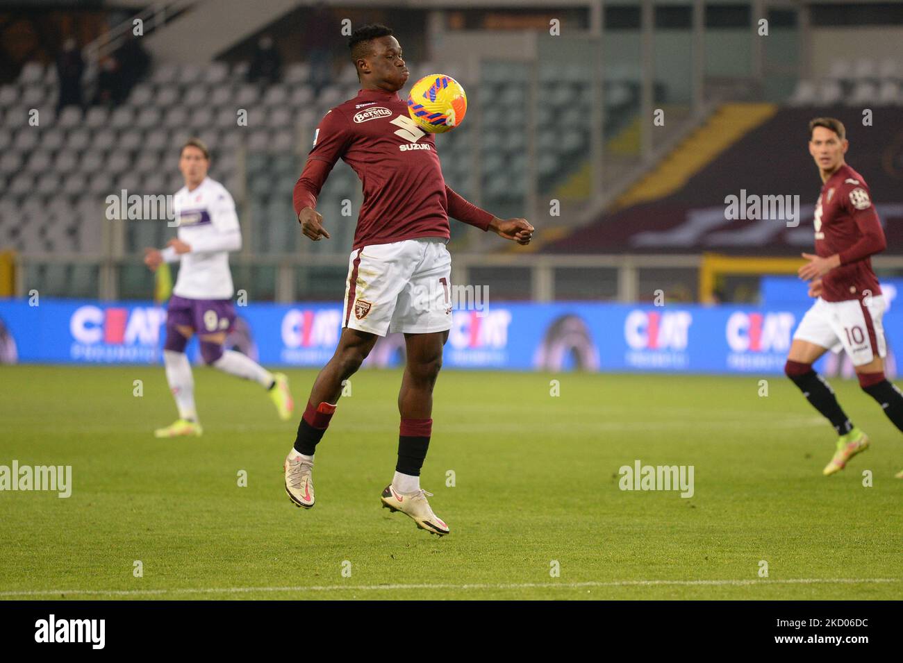 Wilfred Singo di Torino FC durante la Serie A Football Match tra Torino FC e ACF Fiorentina, allo Stadio Olimpico Grande Torino, il 10 gennaio 2022 a Torino (Foto di Alberto Gandolfo/NurPhoto) Foto Stock