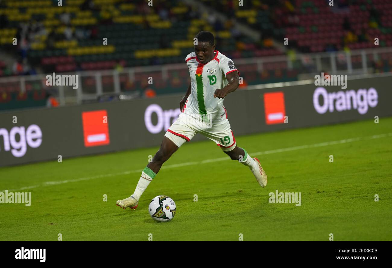 Hassane Bandé del Burkina Faso durante il Burkina Faso contro Cap Verde, Coppa delle Nazioni africane, allo Stadio Olembe il 13 gennaio 2022. (Foto di Ulrik Pedersen/NurPhoto) Foto Stock