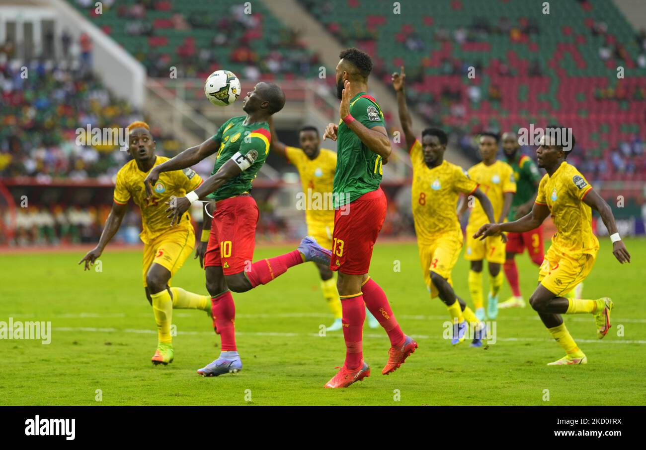 Vincent Aboubakar del Camerun durante il Camerun contro l'Etiopia, Coppa delle Nazioni africane, allo Stadio di Olembe il 13 gennaio 2022. (Foto di Ulrik Pedersen/NurPhoto) Foto Stock