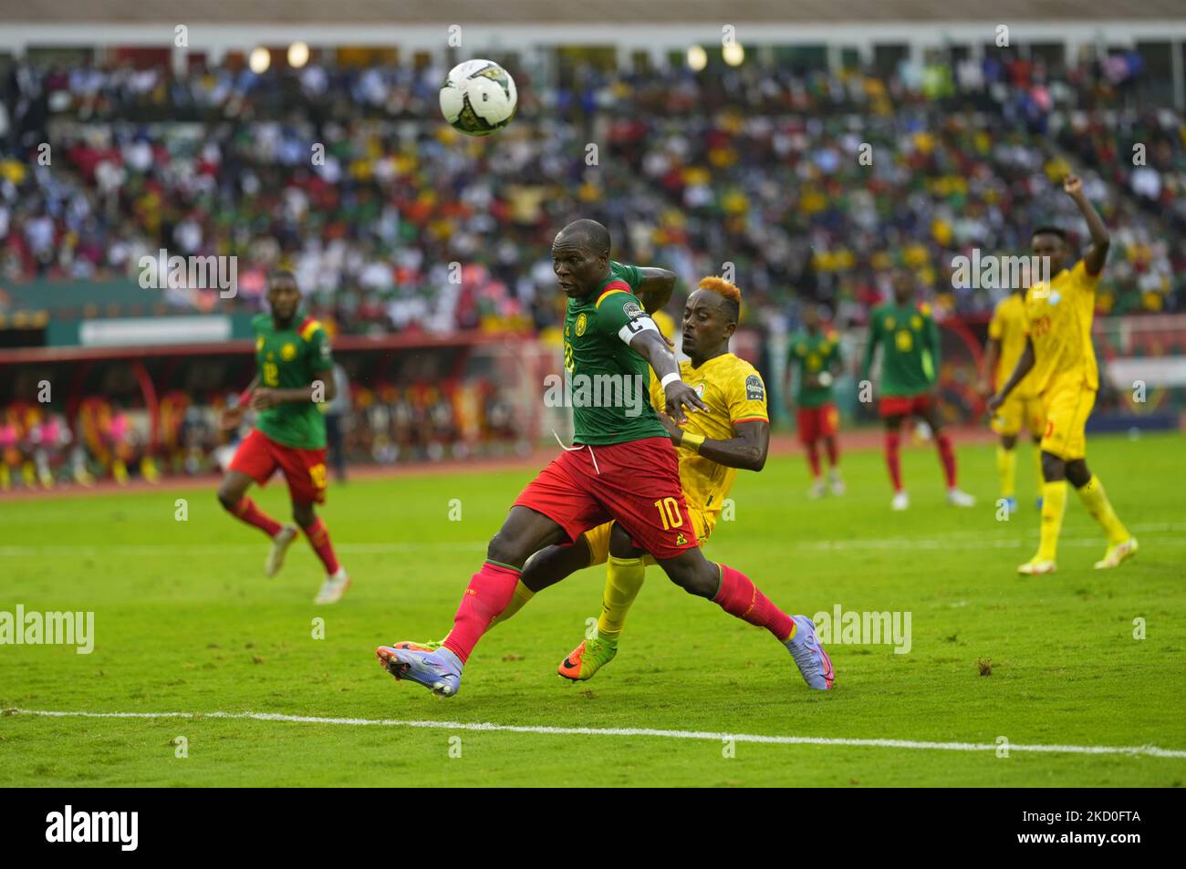 Vincent Aboubakar del Camerun durante il Camerun contro l'Etiopia, Coppa delle Nazioni africane, allo Stadio di Olembe il 13 gennaio 2022. (Foto di Ulrik Pedersen/NurPhoto) Foto Stock