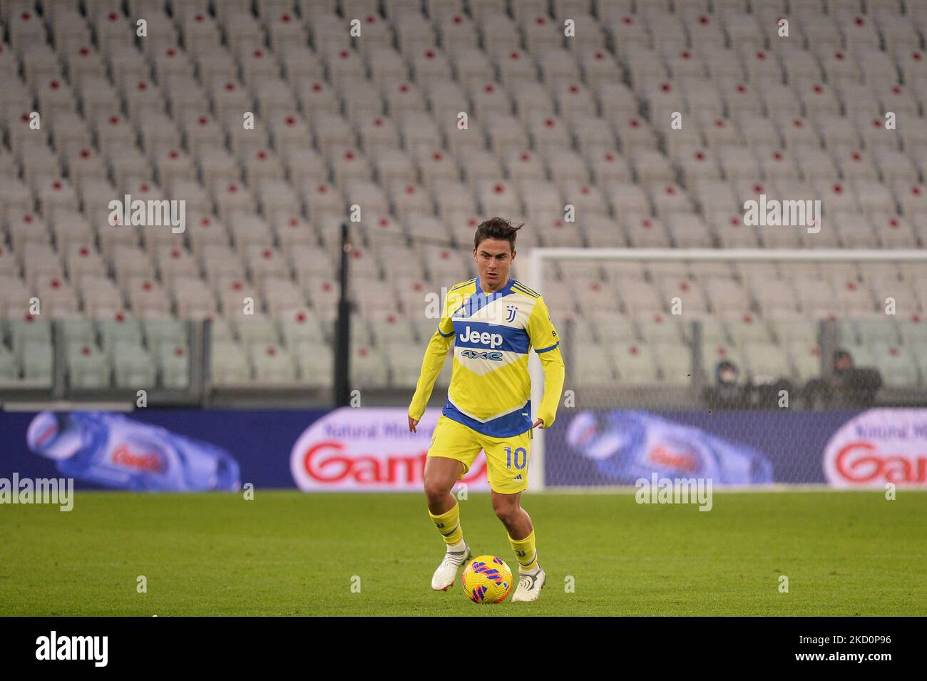 Paulo Dybala della Juventus FC durante la partita di calcio della Coppa Italia tra Juventus FC e UC Sampdoria allo stadio Allianz, il 18 gennaio 2022 a Torino (Foto di Alberto Gandolfo/NurPhoto) Foto Stock