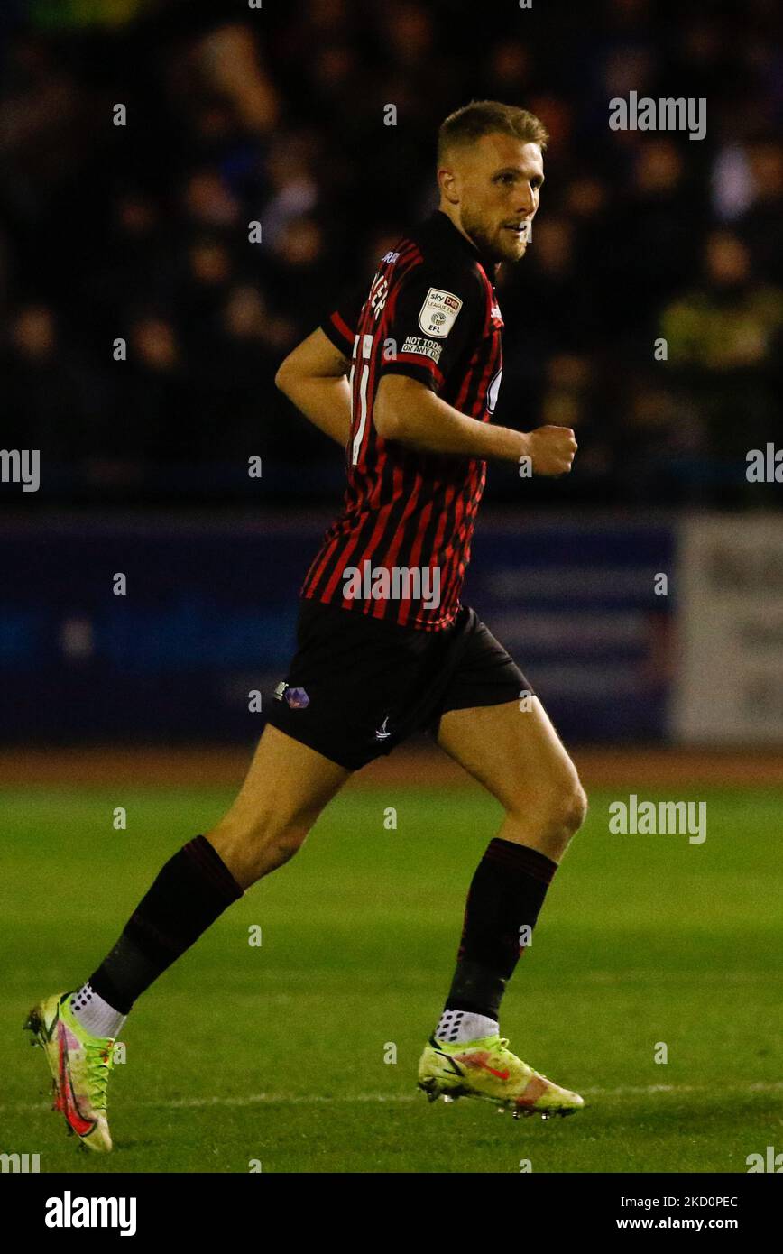 Marcus Carver di Hartlepool si è Unito in azione durante la partita della Sky Bet League 2 tra Carlisle United e Hartlepool United a Brunton Park, Carlisle, martedì 18th gennaio 2022. (Foto di will Matthews/MI News/NurPhoto) Foto Stock